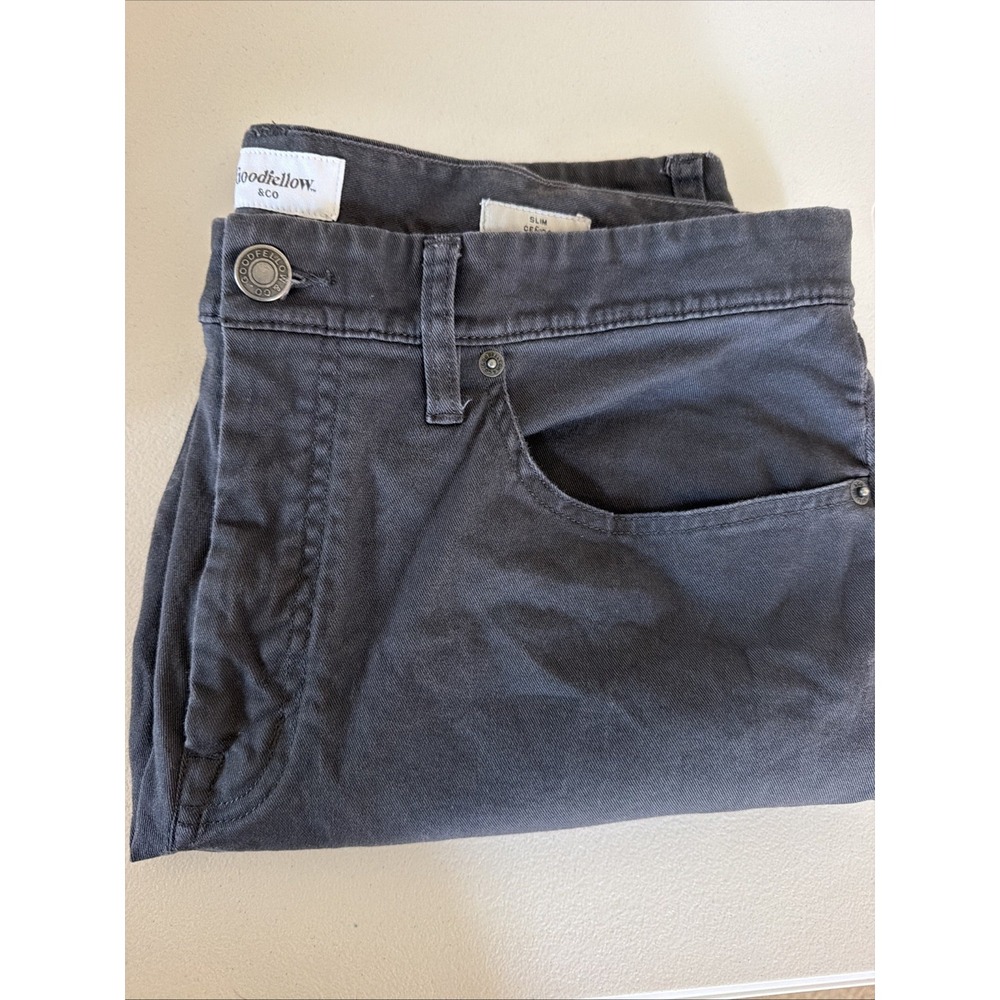 Goodfellow Co Slim Fit Chino Pants Men 36x30 Gray Charcoal Cotton Jeans Pants